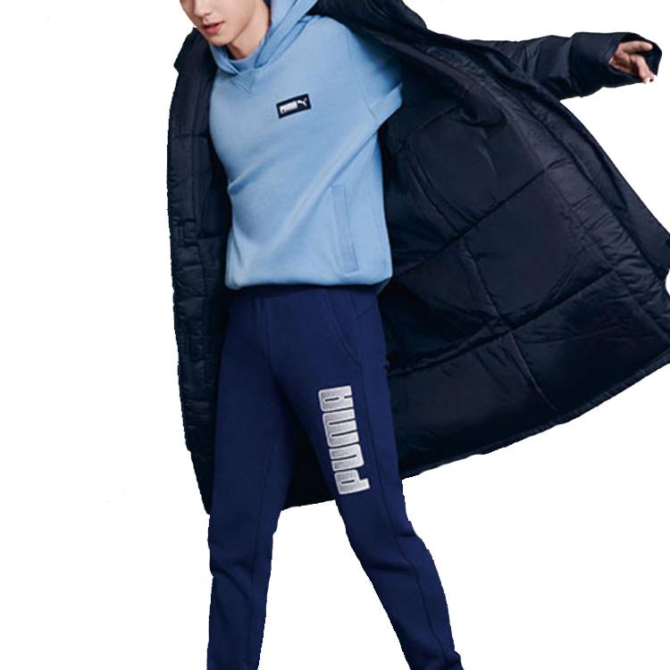 Puma Large Letter Back Shoulder Logo Cotton Jacket Winter Couple Style Men Jacket Blue 58001006