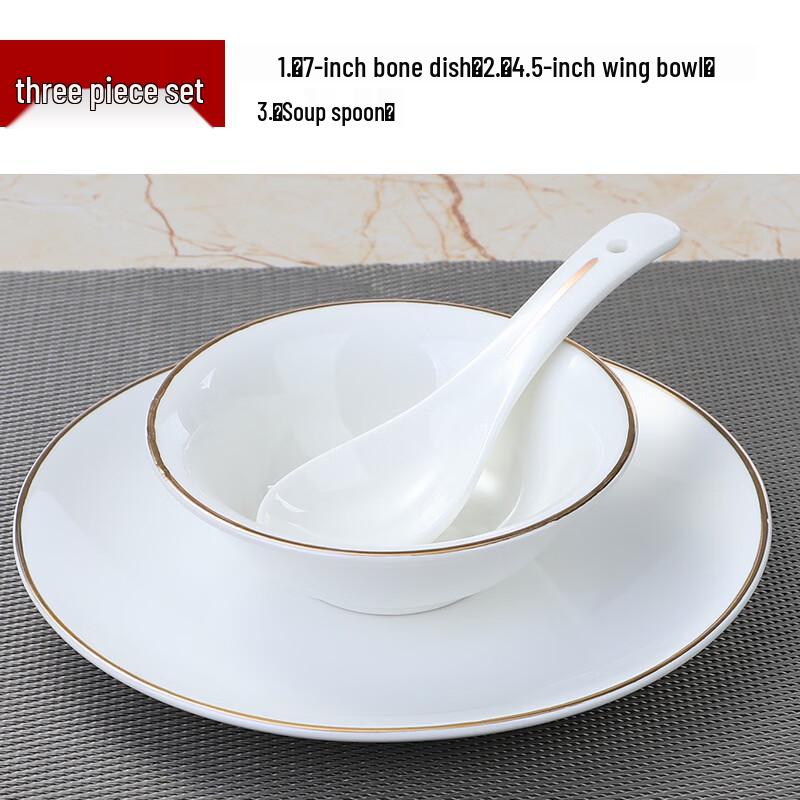 

ZISIZ Gold-Rimmed Ceramic Tableware Set