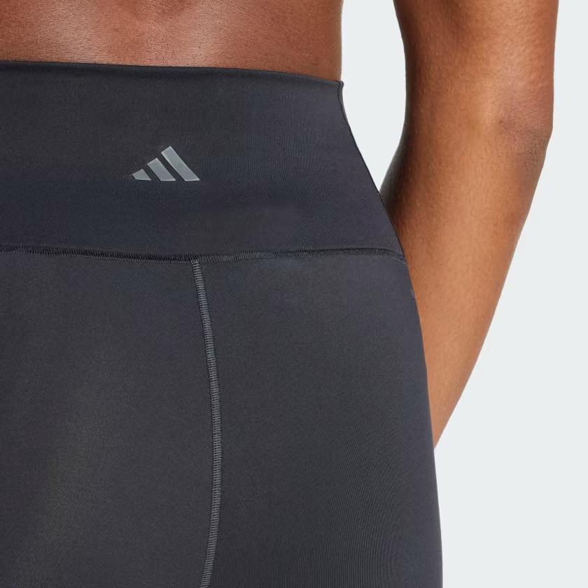 Adidas All Me Luxes 7/8 Leggings with Solid Color Logo and Elastic Waist Women Bottoms Black IL7329