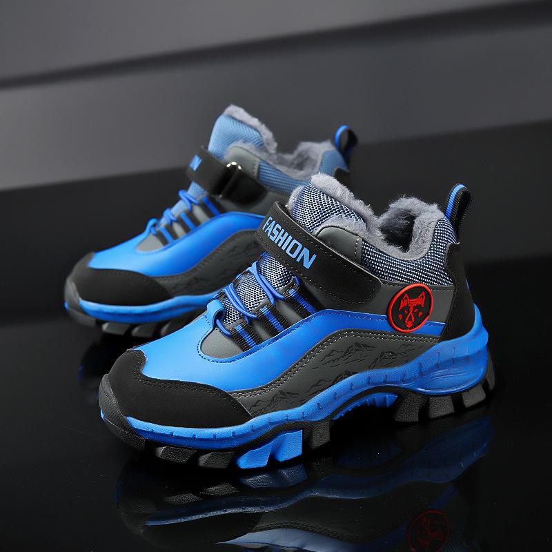 Winter Children's Snow Boots with Plush Anti Slip Wolf Claws Hiking Cotton Shoes