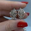 Open Hollow Leaf Shape Micro Paved Clear Stone Stud Earrings Women Elegant Ear Jewelry