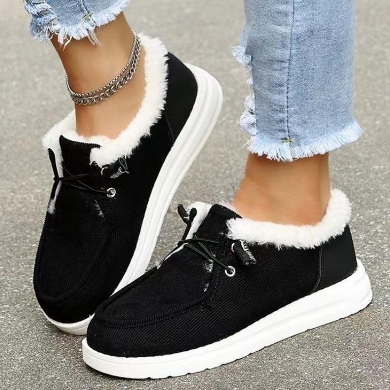 Autumn and winter new thick-soled velvet thickened warm snow boots women's cotton shoes large size Doudou shoes casual shoes