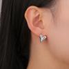 Lucktune Heart Stud Earrings Women Stainless Steel aros mujer Love Cutout Piercing Earrings Trend Kpop Jewelry Gift New