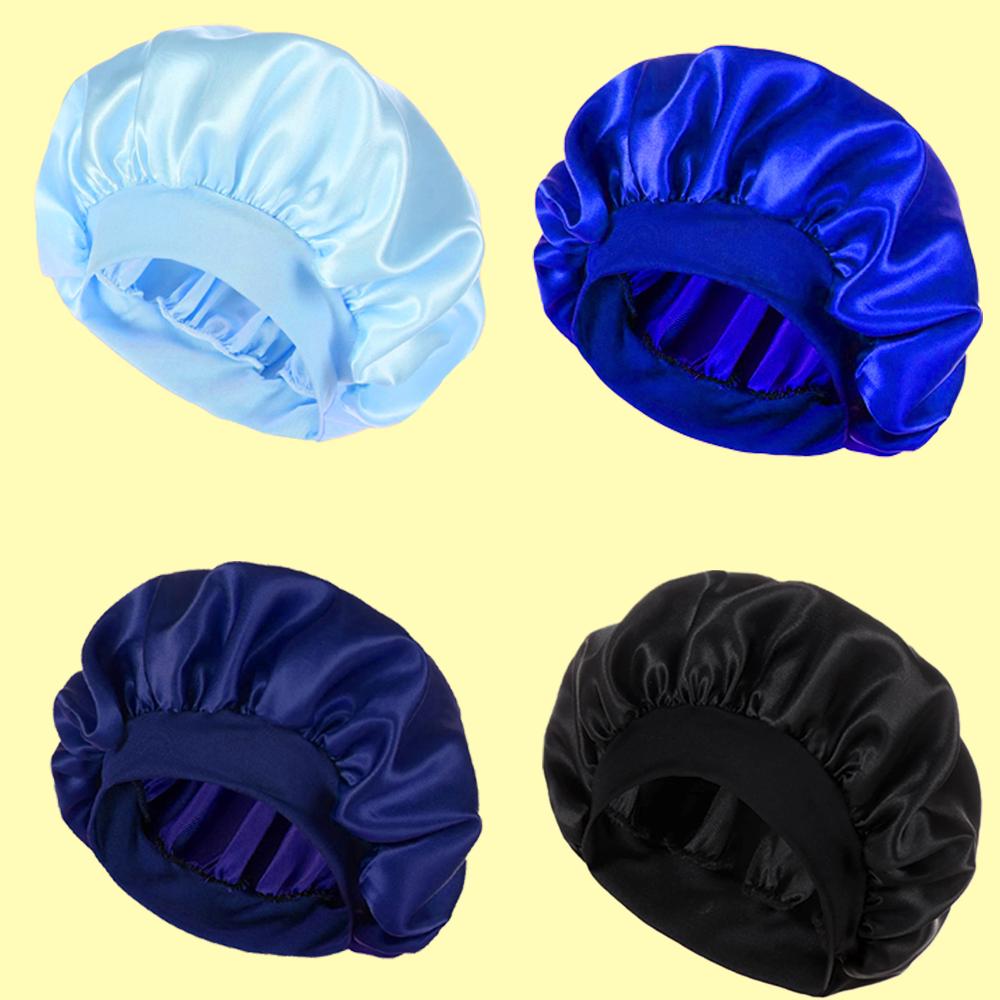 

Роскошный набор из 4 атласных ночных шапочек для волос - Мягкий эластичный край для комфортного сна и защиты волос - Идеально подходит для кудрявых и натуральных волос