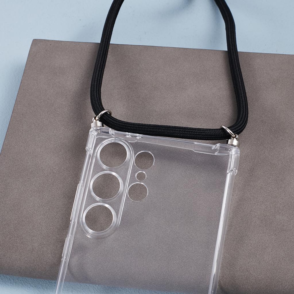 For Samsung Galaxy S24 Ultra Clear Case Anti-scratch TPU Phone Cover with Lanyard