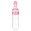 New Fashion Squeeze Silicone Feeding Bottle Food Rice Feeder Milk Bottle With Spoon