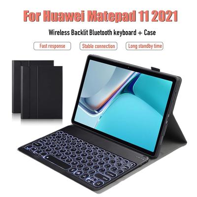 For Huawei MatePad 11 2021 Light Backlit Wireless Bluetooth Keyboard Case For Honor 6 Enjoy Tablet 2 C3 T10 S 10.1 Leather Cover