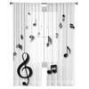 Durchsichtige Vorhänge mit Musiknoten, für Schlafzimmer, Voile-Vorhang, Wohnzimmer, Fenster, durchsichtige Vorhänge, Küche, Tüllvorhänge