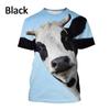 T-shirt Animale Mucca Stampa 3D Per Uomo Donna Divertente Retro Pattern T-Shirts Estive Larghe Streetwear Top Girocollo Magliette Maniche Corte