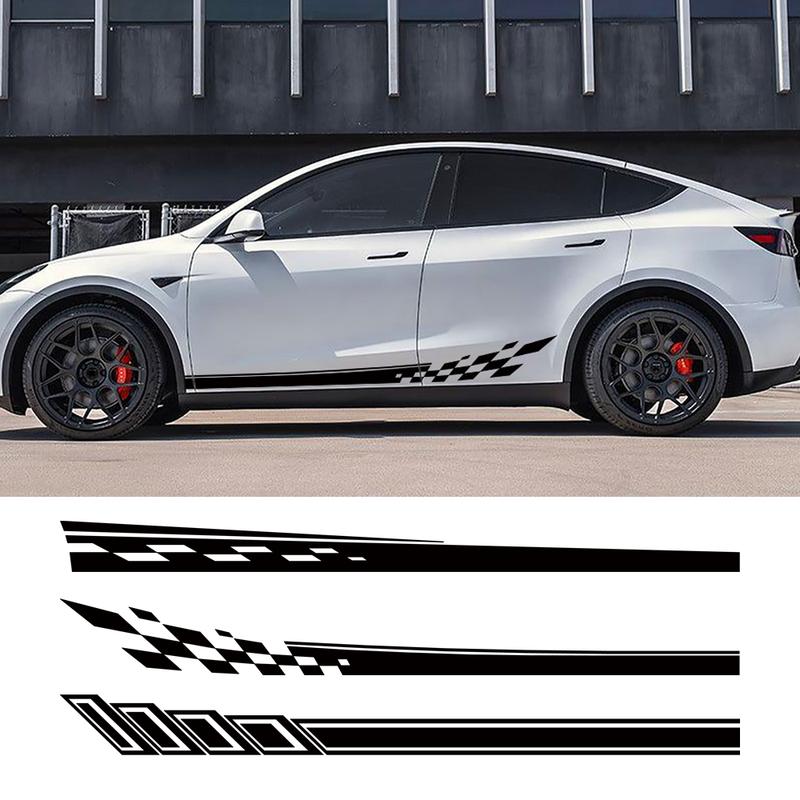 Car Vinyl Side Decals for Tesla Model Y Body Side Sticker Stripes Racing Style Decor Decal Modification Stickers 2Pcs