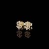 New Gothic Copper Zircon Dollar Symbol Stud Earring for Men Women Hip Hop Gold Color Plated Earrings Design Jewelry Gifts