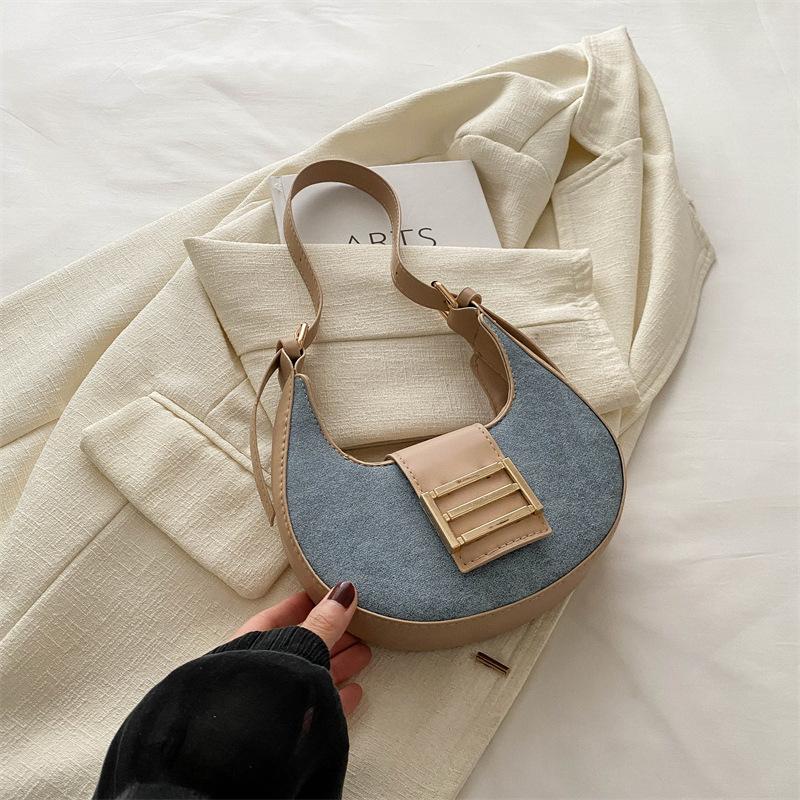 Modische Taschen für Frauen im Frühling Schlichter neuer Stil für Damenhandtaschen Unterarmmode Ein-Schulter-Crescent-Taschen