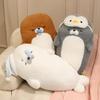 Seal Plush Pillow Sleeping Seal Stuffed Animal with Removable Accessories Soft Cuddly Pillow for Hugging