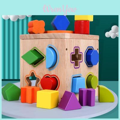 Geometrische Form Zuordnungsblöcke aus Holz für Kinder Pädagogisches Spielzeug zur Gehirnentwicklung