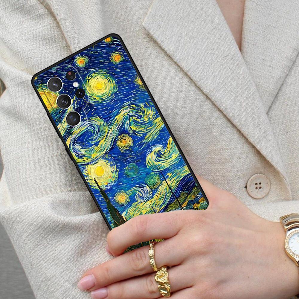 Paintings Starry Night Van Gogh Cell Phone Case for Samsung Galaxy S26 Ultra S25 S24 S23 S22 S21 S20 Note10 Cover