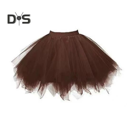 Women Tulle Skirt 50s Tutu Petticoat Elastic Waist Short Ballet Crinoline Petticoat Carnival Costume Underskirt