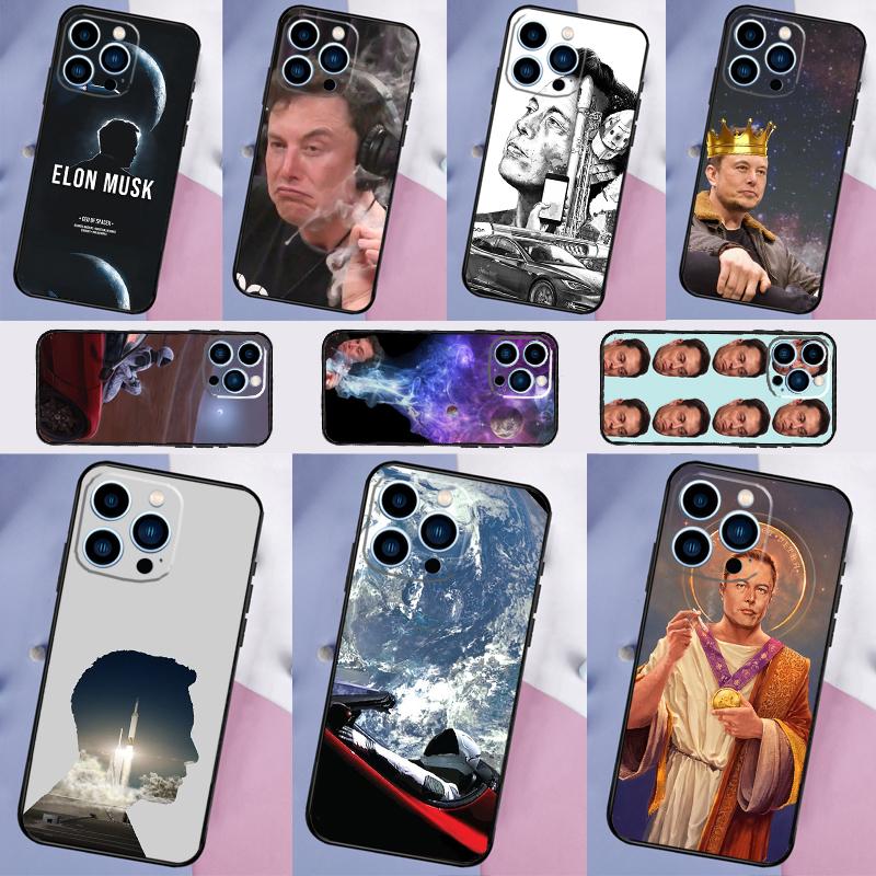Elon Musk Funda For iPhone 16 15 11 12 13 14 Pro MAX X XS Max XR Plus 13 Mini Phone Case