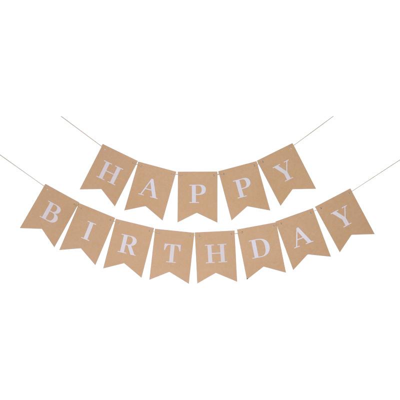 Kraft Paper Letters Happy Birthday Decoration Pendant DIY Birthday Gift Fishtail Flag Children s Room Decoration