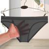 Men Underpants Breathable Mesh See Through No Bulge Pouch Low Waist Close-fitting Thin