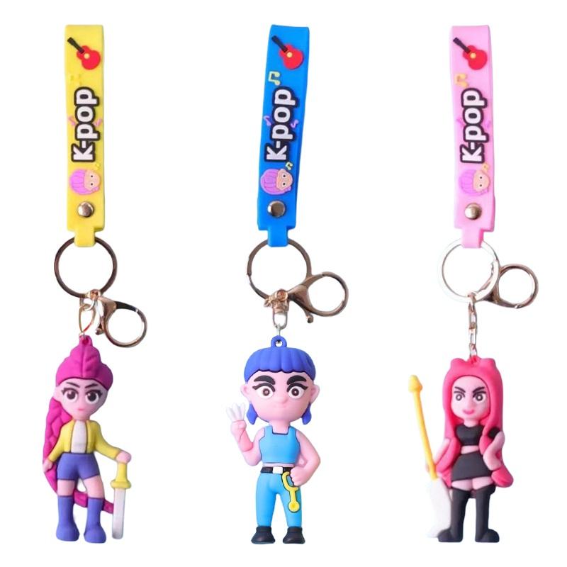 Kpop Demon Hunter Keychain Huntrix Keyring Backpack Hanging Keychain Party Accessories Huntrix Fans Party Favor Gifts