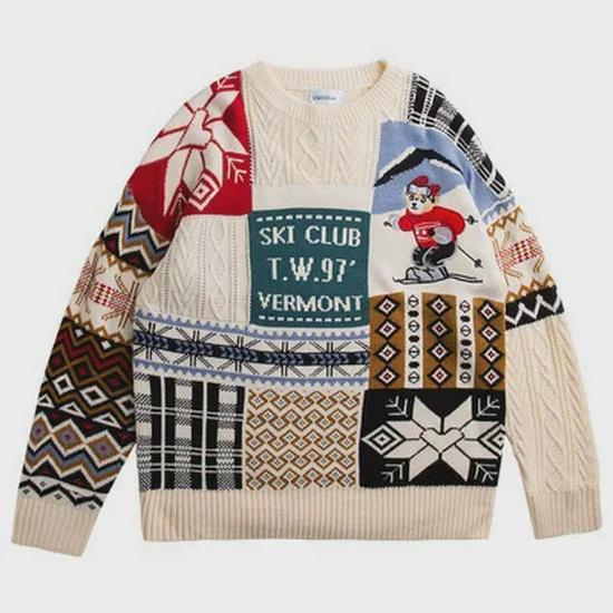 Men's Winter Plus Velvet Thick Warm Knitted Christmas Sweater - Hong Kong Style, Loose Fit, Trendy for Couples