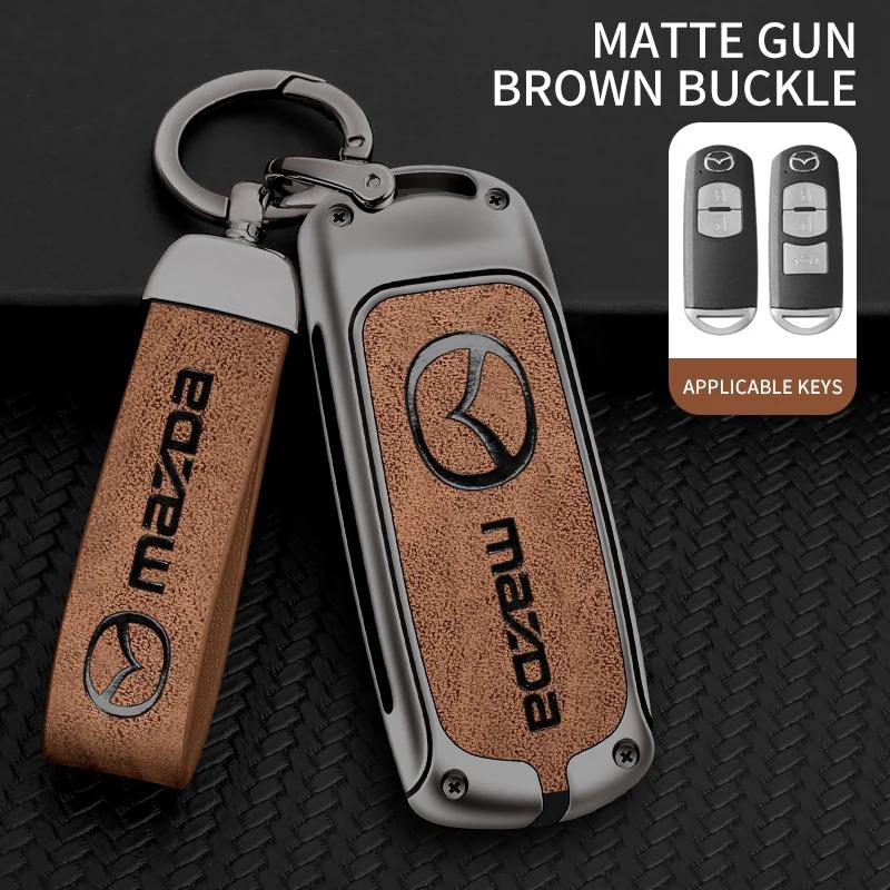 Zinc Alloy Car Key Holder for Mazda Axela Atenza 3 2 6 CX3 CX5 CX30 CX8 CX9 MX5 RX7 RX8 SKYACTIV Remote Protector Car Key Cover