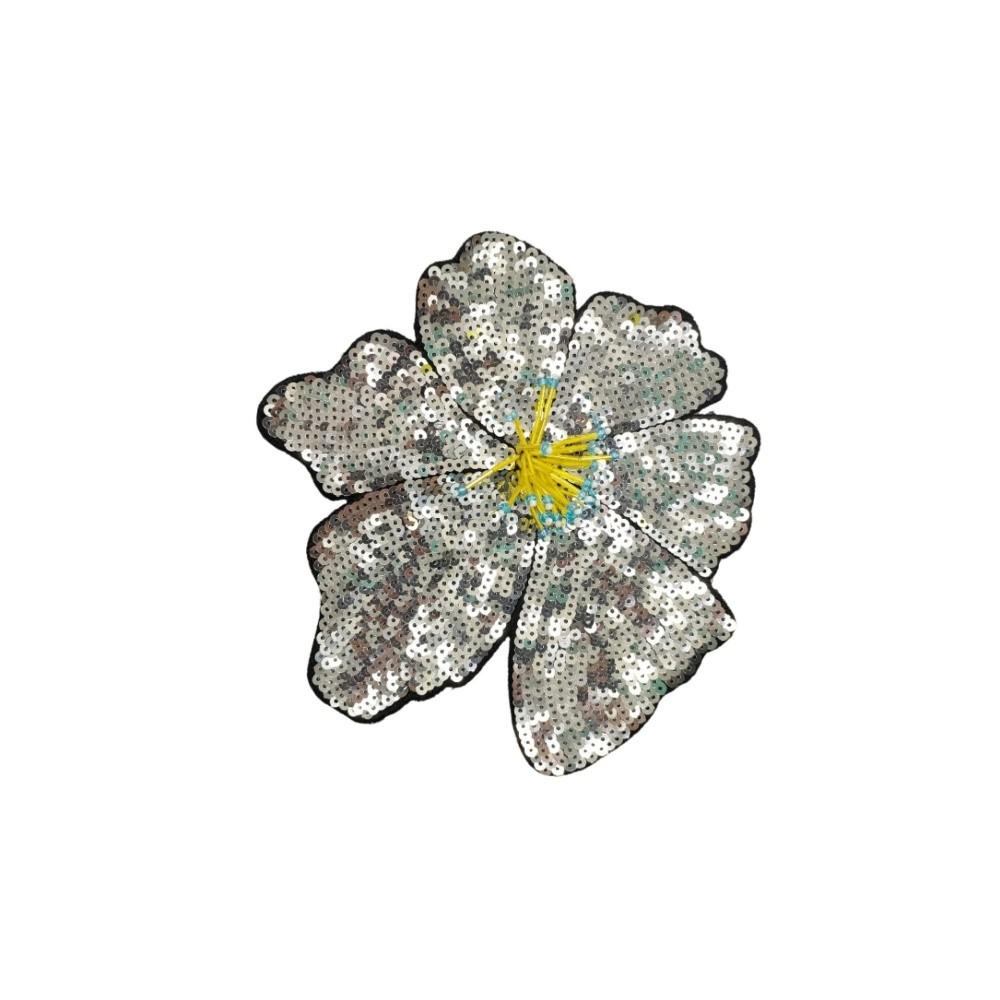 Fashion Large Flower Sequined Embroidery Applique Shinning Clothing Decoration Sequins Flowers Parches Clothing Patch Clothes