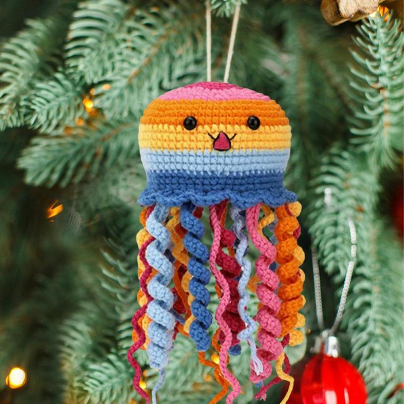 Beginner Crochet Kit for Adults Animal Jellyfish Art Crocheting Starter Set for Kids Jellyfish Family Crochet Starter Kit