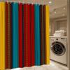 Colorful Stripe Shower Curtain Tribal Pattern Mexican Style Bold Colors Ethnic Decor Waterproof Free Hooks Included Non-Toxic