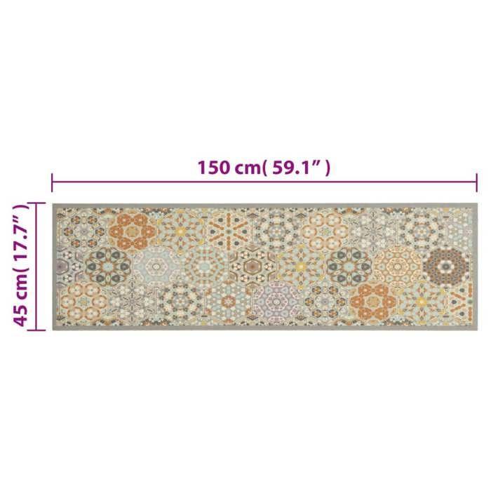 VidaXL Tapis de Cuisine Lavable Impression Pastel Hexagonale, Paillasson Antidérapant, Tapis de Sol, Tapis devant Évier, 4005629