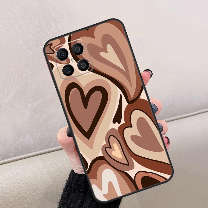 Brown Purple Hearts Swirl Pattern For Honor Magic 8 Pro 6 7 Lite Case For Honor Win RT 400 200 50 70 90 X8c X8b X9a X9b X9c X9d