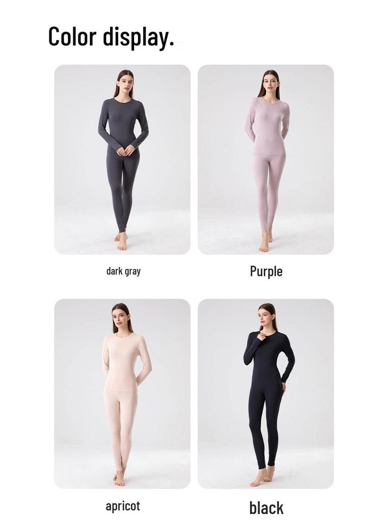 Women's Warm Lenzing Modal Autumn Underwear Set - Skin-Friendly Base Layer Top & Pants with Collar