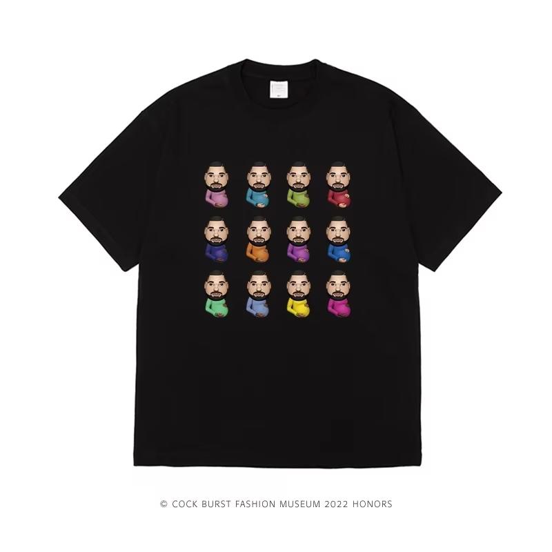 Übergröße Street Hype Culture T-Shirt CLB Album Boy Lover DRAKE Amerikanischer Hip Hop Rock Kurzarm Sänger Männer Frauen Street Tops