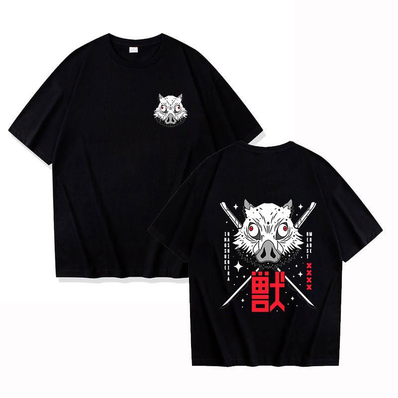Hot Hashibira Inosuke Printing T-shirt Women Fashion Short Sleeve Street Anime Pattern Casual Personality Summer T-shirt