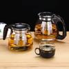 High-Temperature Resistant Tea Kettle with Thickened Glass, Stainless Steel Filter, and Large Capacity
