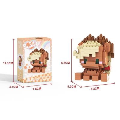 Kleine Cartoon-Figur Baustein Kompatibel mit Bausteinen, Pädagogisches Montage-Ornament für Mädchen