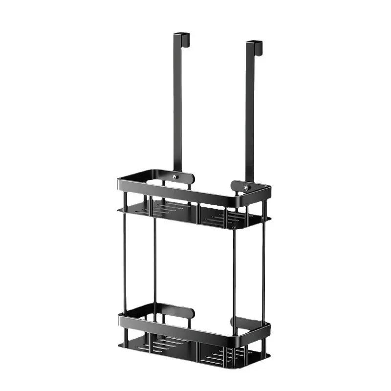 Cesta de Ducha de Baño de Doble Capa-Estante de Almacenamiento Colgante para Puerta Organizador de Estante de Ducha para Artículos de Tocador y Suministros de Baño