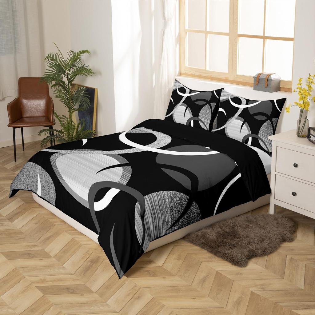 Abstract Line Art Duvet Set Bedding Set Soft Geometric Quilt Set Modern Room Decoration Kit