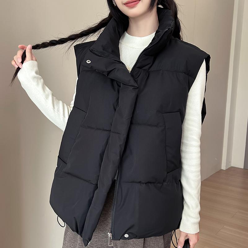 Fashion Winter Warm Sleeveless Vest Woman Outerwears Stand Collar Casual Thick Women's Jackets