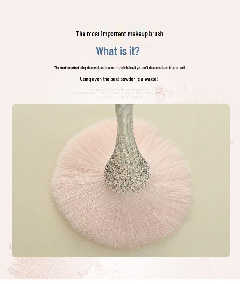 Portable Slim Waist Rhinestone Makeup Brush with Nylon Bristles