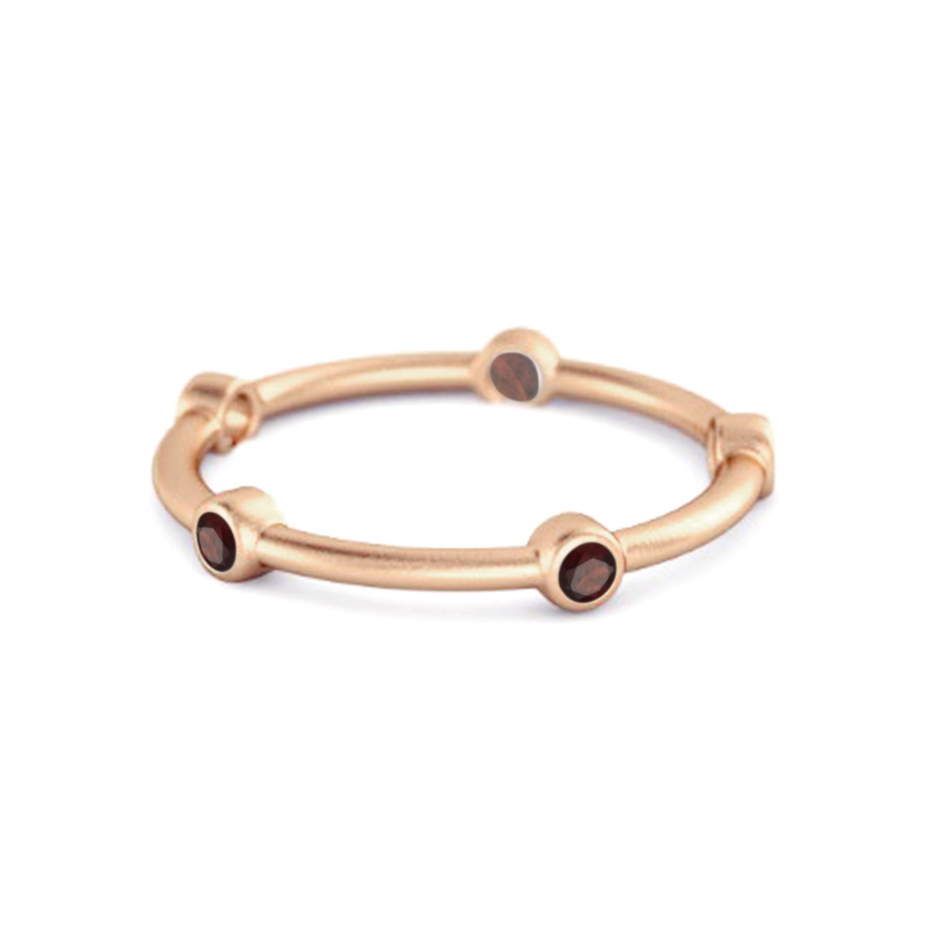 

Garnet Minimal Stackable Band Ring - 925 Sterling Silver Rose Gold Vermeil 11 Яскраво-рожевий