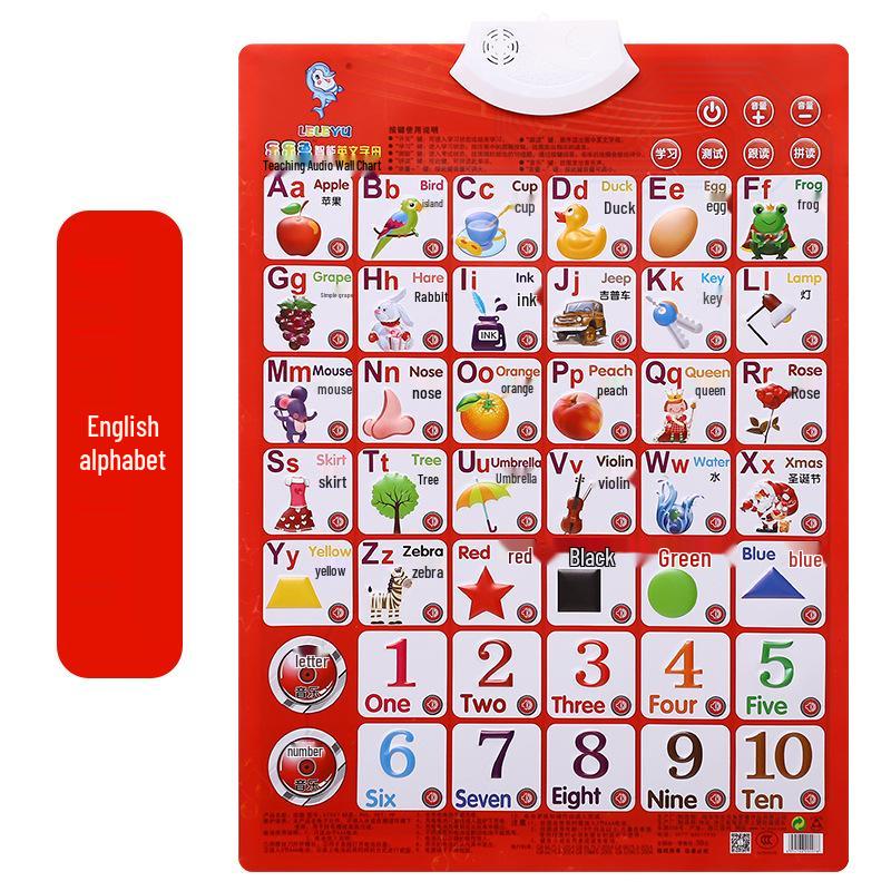 Leleyu Embossed Sound Wall Chart: Early Education Toy for Kids (Pinyin & Numbers Learning)