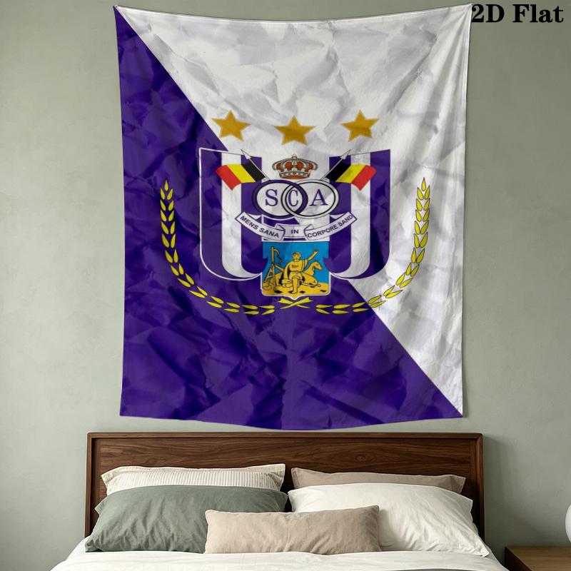 Rsc Anderlecht Wall Tapestry Aesthetic Wall Hanging Printed Fabric Blanket Decorative Tapestries For Bedroom Living Room Home Decor