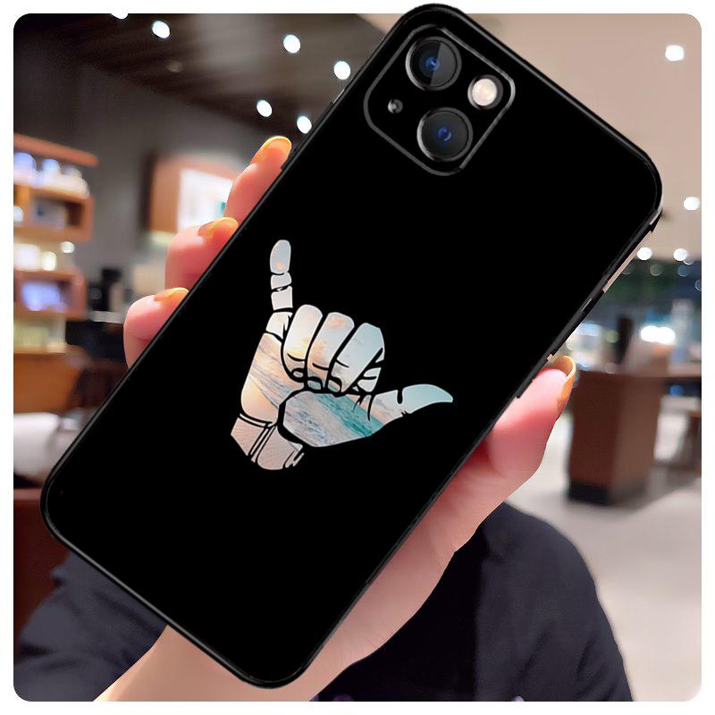 Surfer Surf Hang Loose Shaka Case For iPhone 13 Pro Max 16 15 11 12 14 17 Pro Max mini 15 16 Plus 16e 17 Air Phone Cover