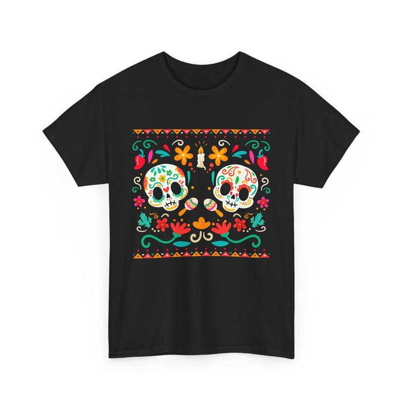 Floral Sugar Skull Mexican Day Of Dead Dia De Los Muertos T Shirt