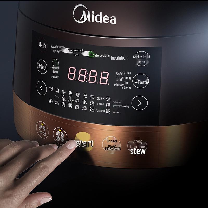 Midea Intelligent Electric Pressure Cooker - Large Capacity Dual Pots Rice Cooker (Model: MY-YL60Easy203)