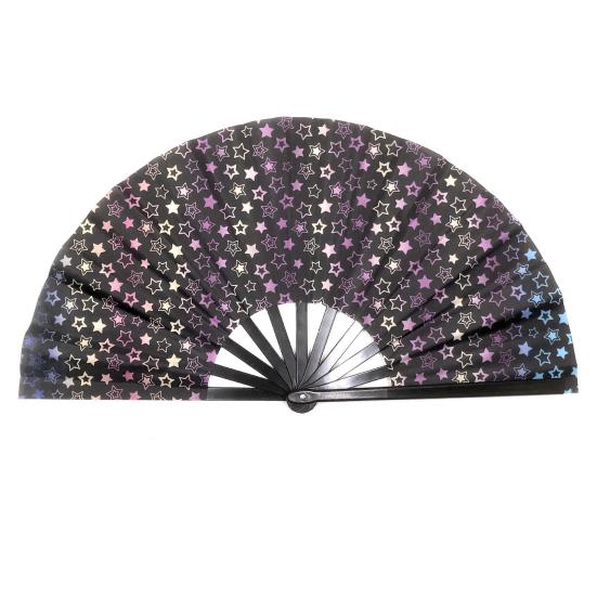 Kungfu Fächer Faltbar Tragbar 13-Zoll Handheld Bambusfächer mit Fluoreszierender Leuchtfarbe Leichtes Kühlendes Accessoire