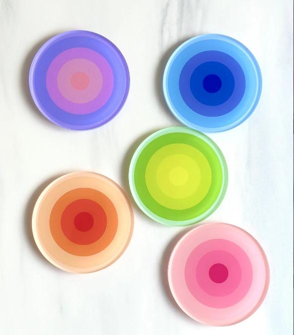 2D Washable Acrylic Halo Insulation Pad Anti-Slip Anti-Scald Table Mat Kitchen Car Coaster Room Decor - Placemat