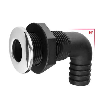 Accesorio Pasacascos Marino para Barco Conector 90° Plástico Drenaje de Barco Fontanería Bomba de Achique Para Manguera de 3/4, 1 pulgada accesorios para barco marino