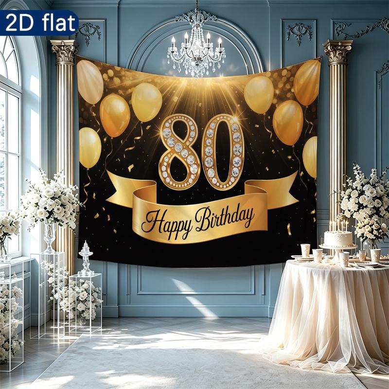 Party Backdrop Birthday Wedding Balloon 80 Photo Booth Background Front Door Decor